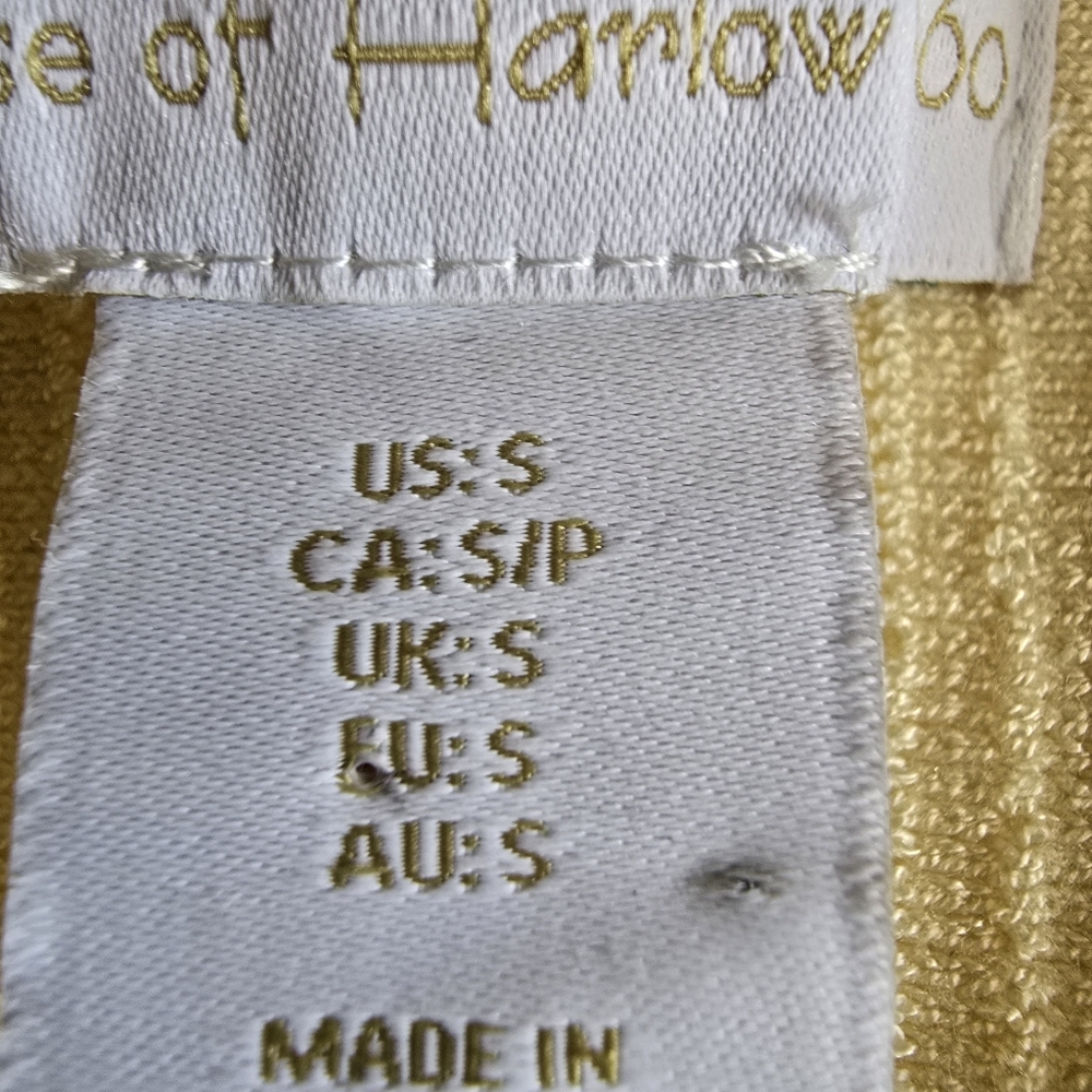 House of Harlow 1960 Pale Yellow Ribbed Cross-Strap Crop Top Size Small - Picture 10 of 10